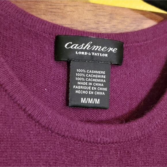 Lord & Taylor Plum Cashmere Sleeveless Blouse Vest Sz M - Picture 2 of 4